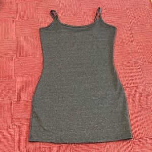 Dex women’s size large stretchy Charcoal spaghetti strap Sleeveless Dress